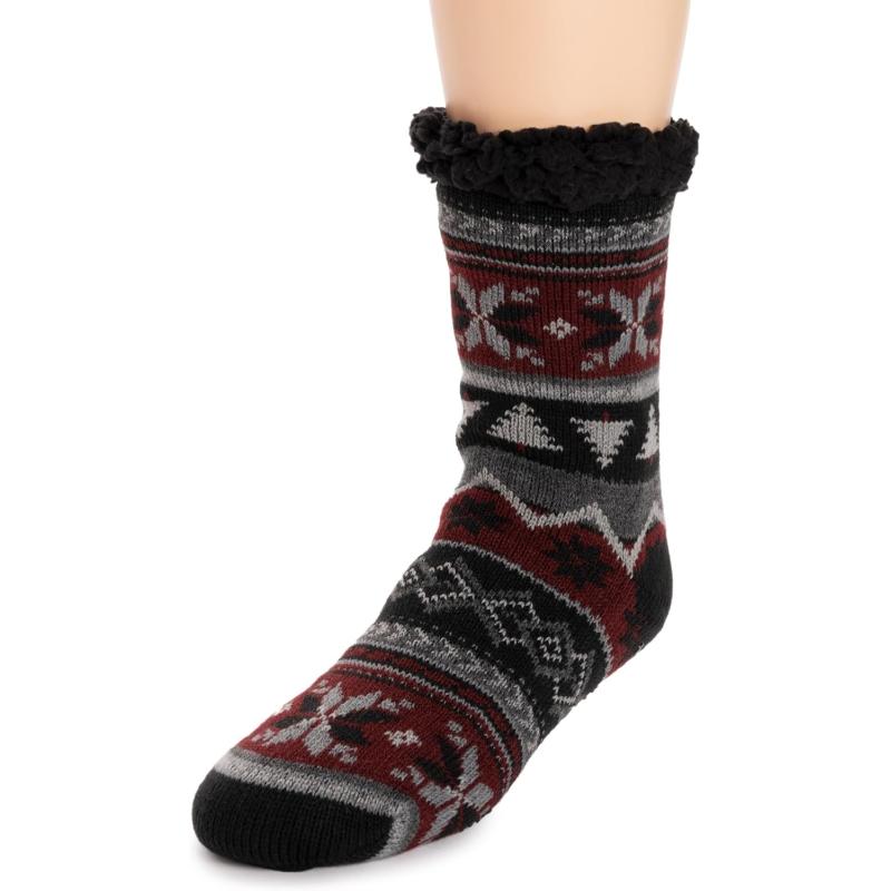 MUK LUKS Men’s Cabin Sock(Tree Nordic Chianti) - Muk Luks